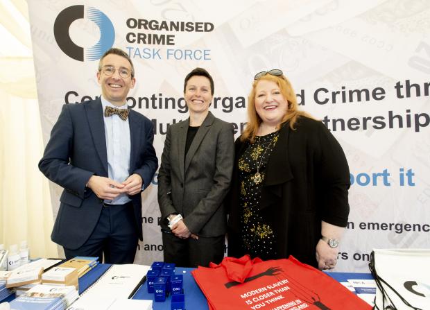 Minister Muir (DAERA) photographed with Minister Long (Justice) at the OCTF stand